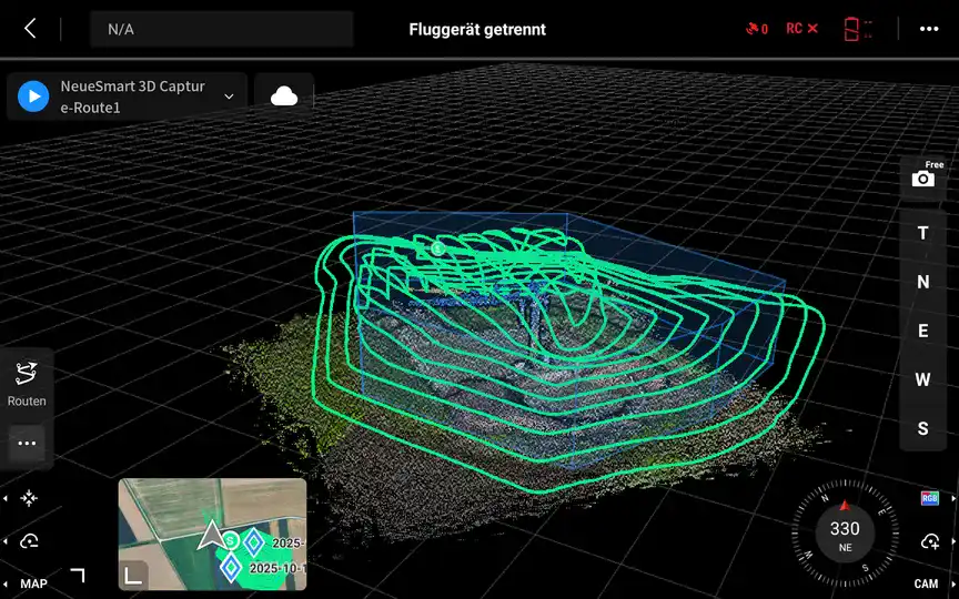 ptimieren Flugpfade auf Basis der groben Punktwolke