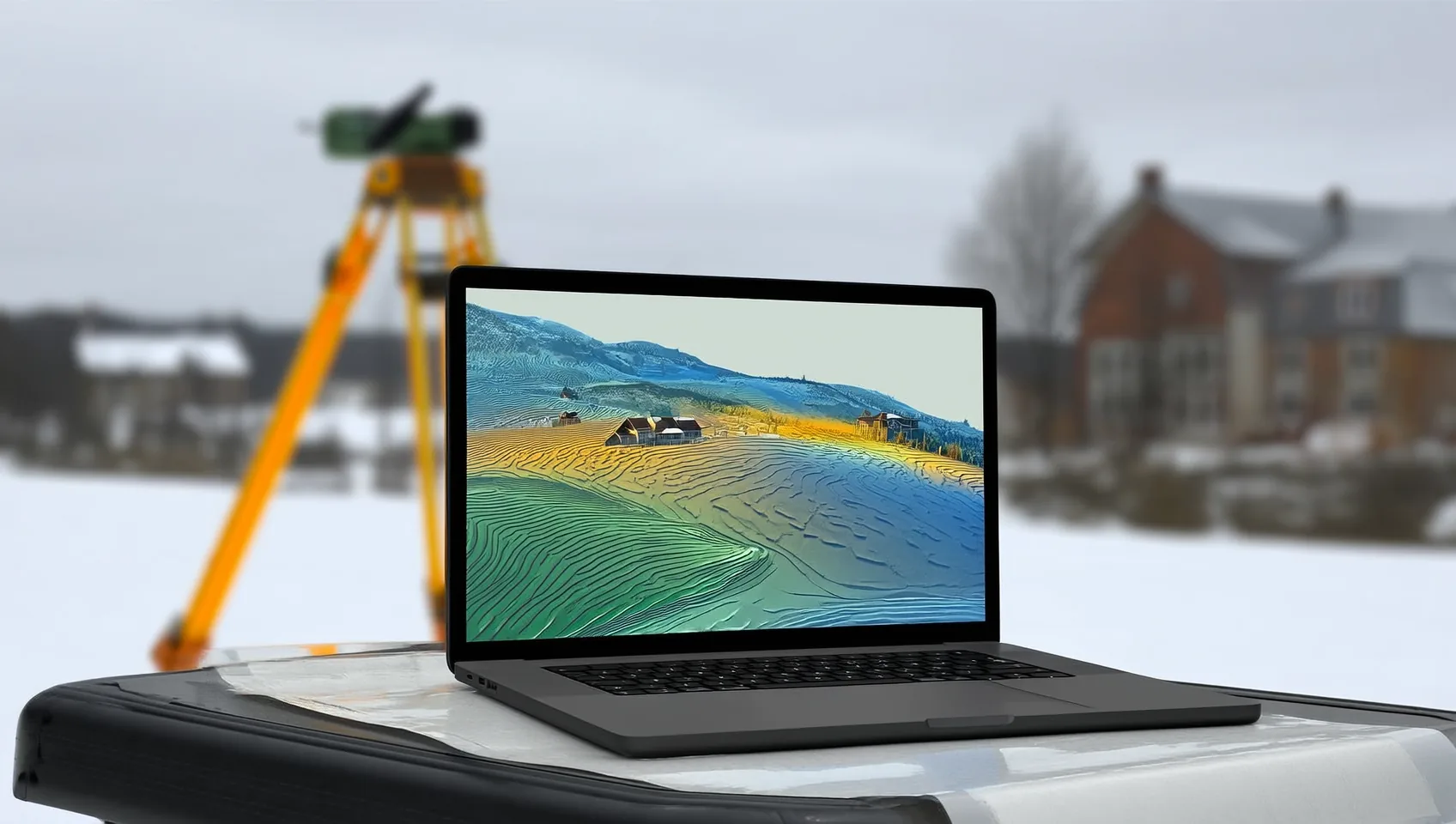 Auswertung eines digitalen Gel&auml;ndemodells mit Flie&szlig;wegen und Senken f&uuml;r eine Ortslage