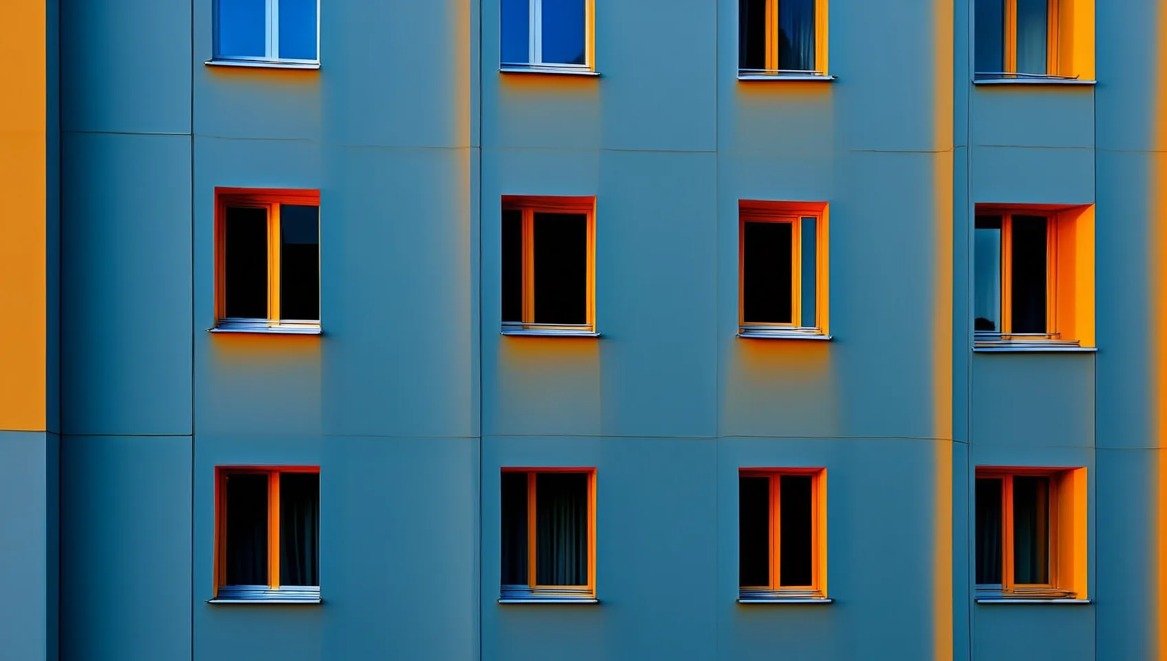 W&auml;rmebild einer Fassade mit sichtbaren W&auml;rmebr&uuml;cken an Fensteranschl&uuml;ssen