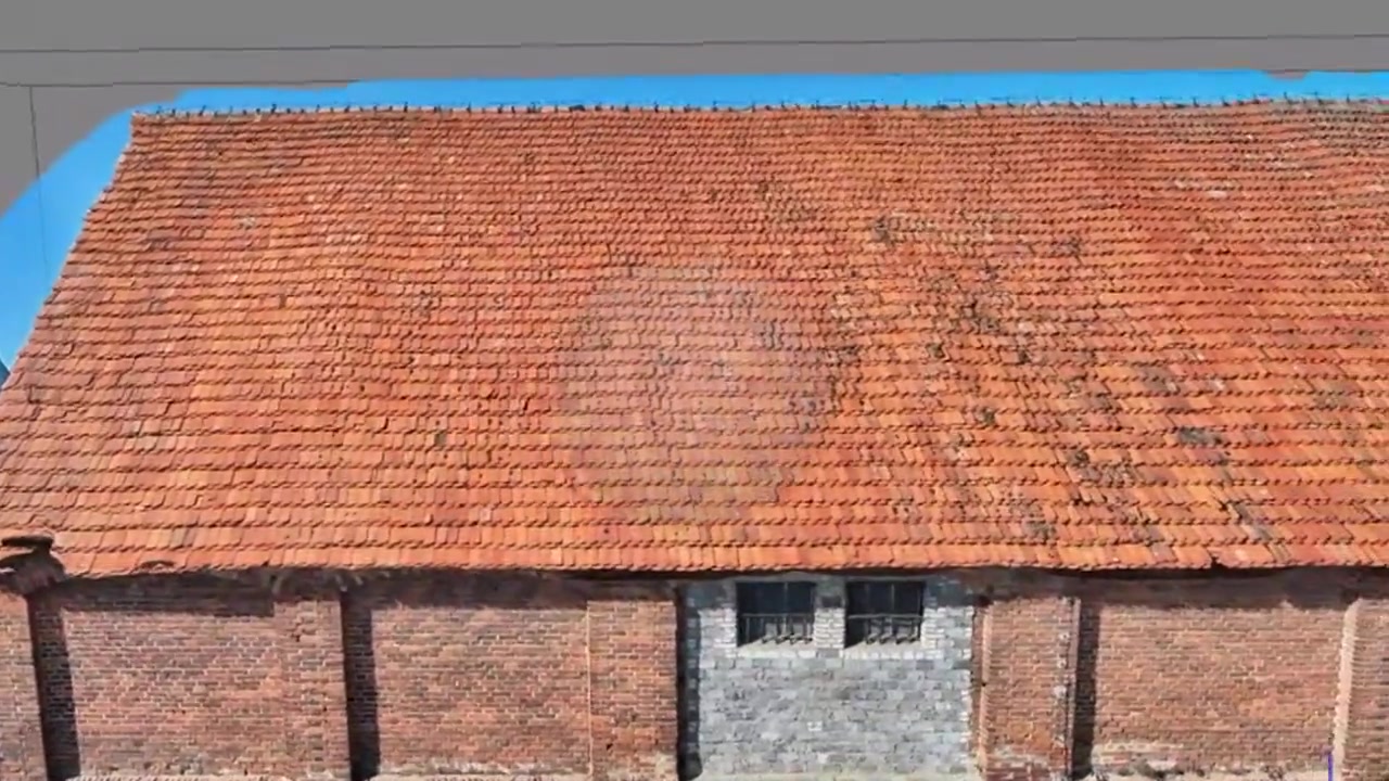 3D-Detail: Fenster des historischen Bauernhauses